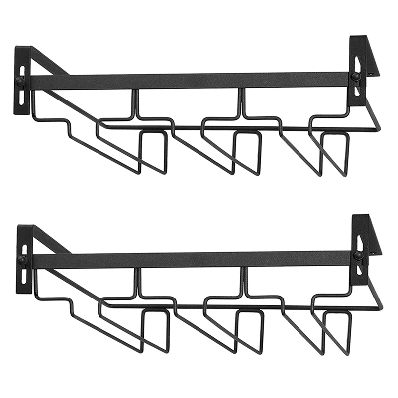 

2X Подставка под шкаф для Винных Бокалов, 3 ряда подвесных металлических держателей для бокалов, вешалка для хранения для кухни, бара и т. д.