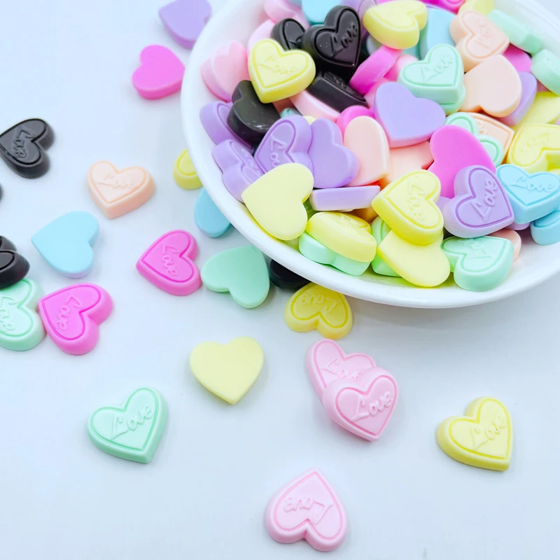 20 шт. новые милые Мультяшные в форме сердца шоколада с плоской задней стороной из