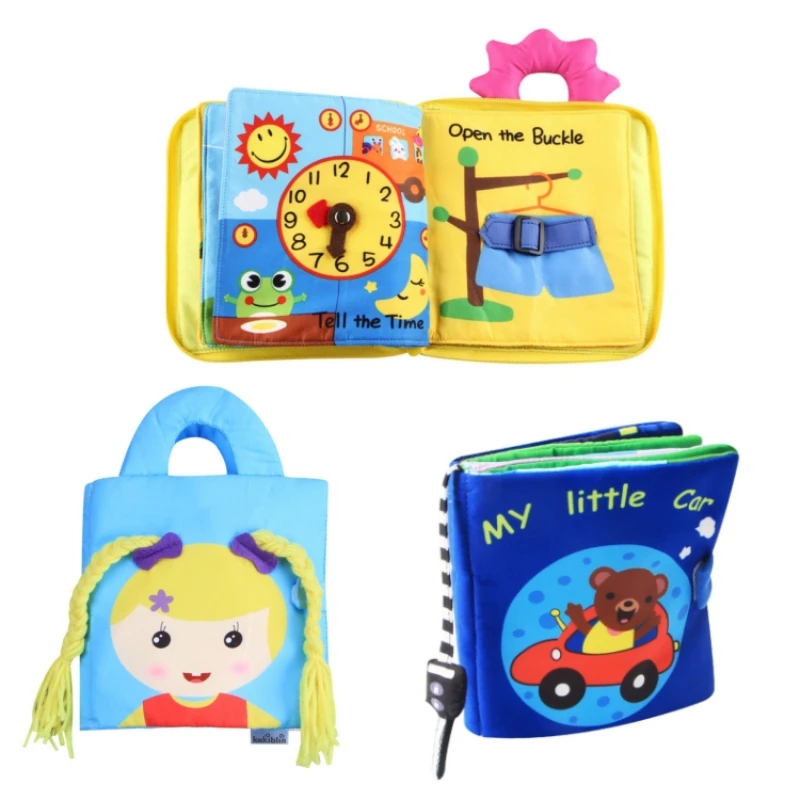 

Kids Puzzle Fabric Books Parent-Child Interaction Busy Board Early Learning Cloth Book 1-3 Years Develop Cognize Reading Toys