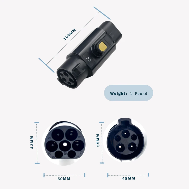 Фото 32A 220V AC кВт EV адаптер типа 1 к GBT штепсельной вилке для фотоэлементов с замком №3