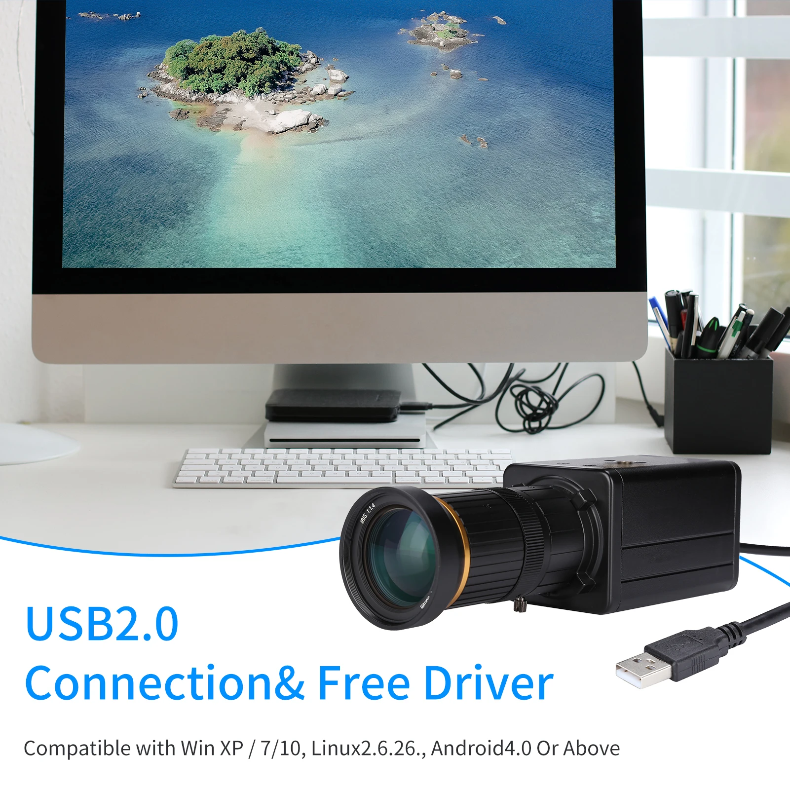 Камера 4K HD камера для компьютера USB веб-камера с 10-кратным оптическим зумом