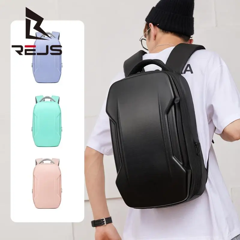 

REJS 15.6 Inch Backpack Laptop Hard Shell Fashion Waterproof School Student Backpack Unisex Travel Business Bag Mochila