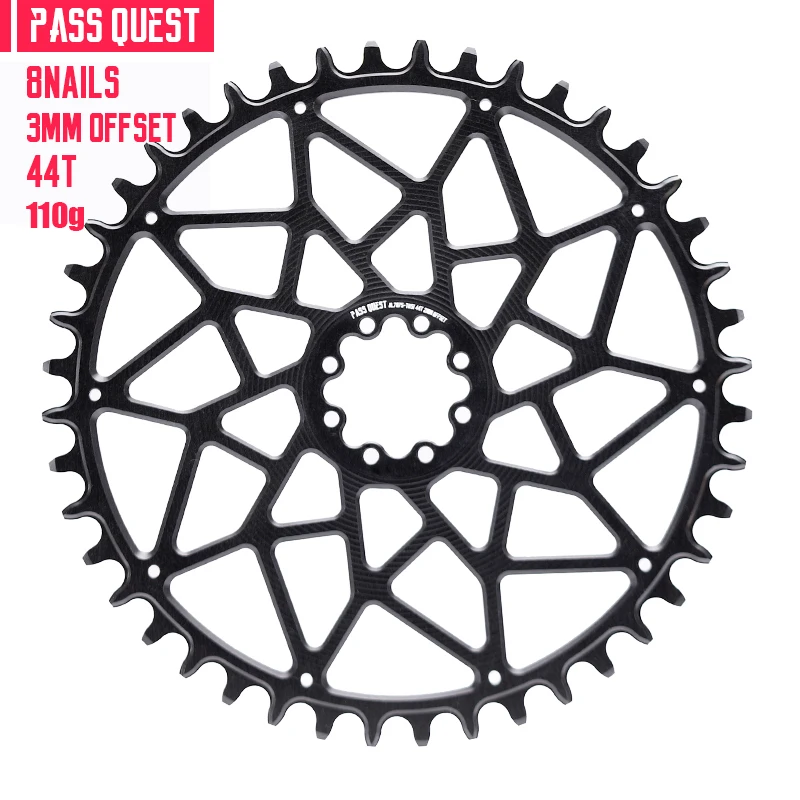 PASS QUEST 8 Nails Sprocket 3mm Offset 28-48T Round/Oval Roa