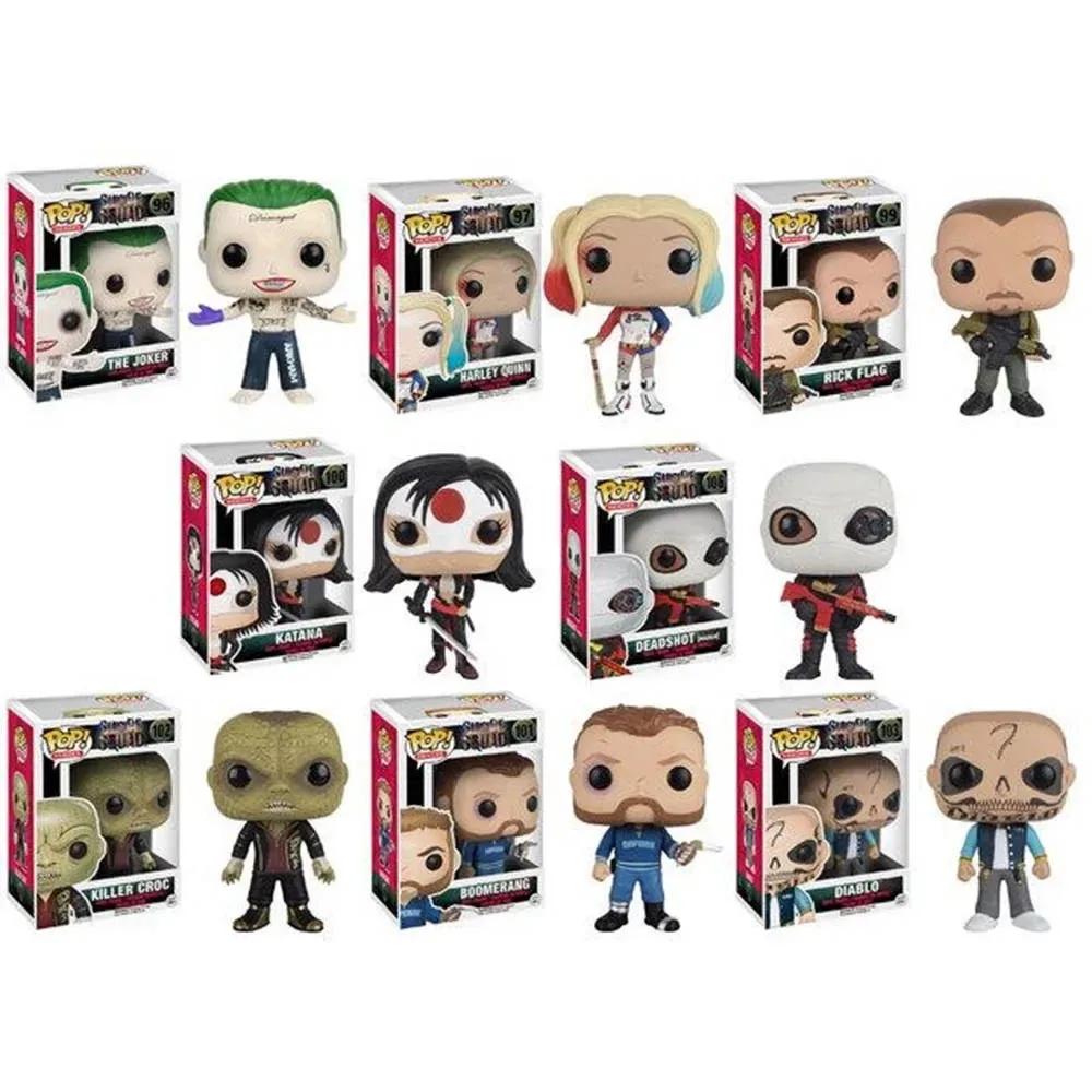 Funko Pop отряд самоубийц Дэдшот #98 Rick Flag #99 Katana #100 Boomerang #101 виниловые экшн-фигурки