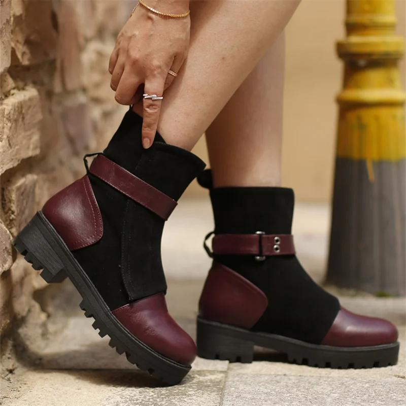 Women Ankle Boots 2022 Designer Luxury Winter Casual Low Heel Zip Plus Size Women Shoes Round Head Low Tube Women Boots
