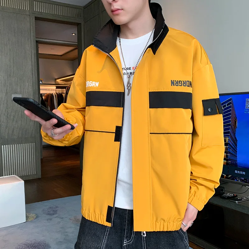 

Мужская модная куртка, новинка весны 2022, Мужская брендовая одежда в Корейском стиле, повседневная куртка-бомбер, мужская куртка, пальто разм...