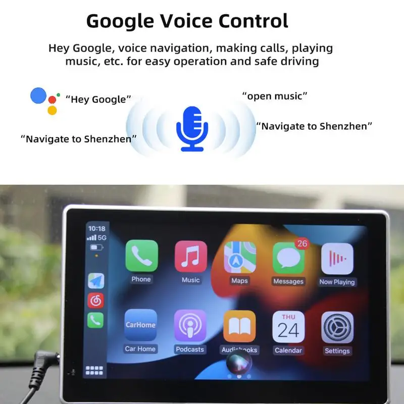 

7-дюймовый сенсорный экран автомобильный стерео Мультимедийный Плеер для беспроводной Android Авто BT Mirror Link FM передатчик Голосовое управление