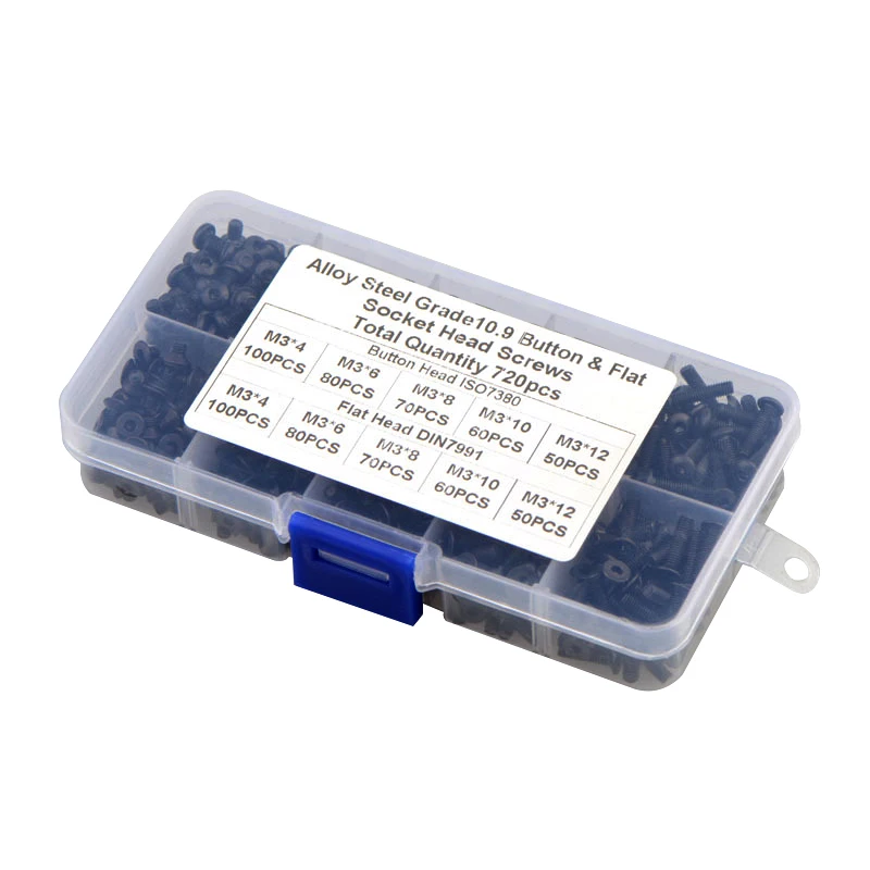 720 шт. набор болтов с шестигранным углублением из углеродистой стали | Винты