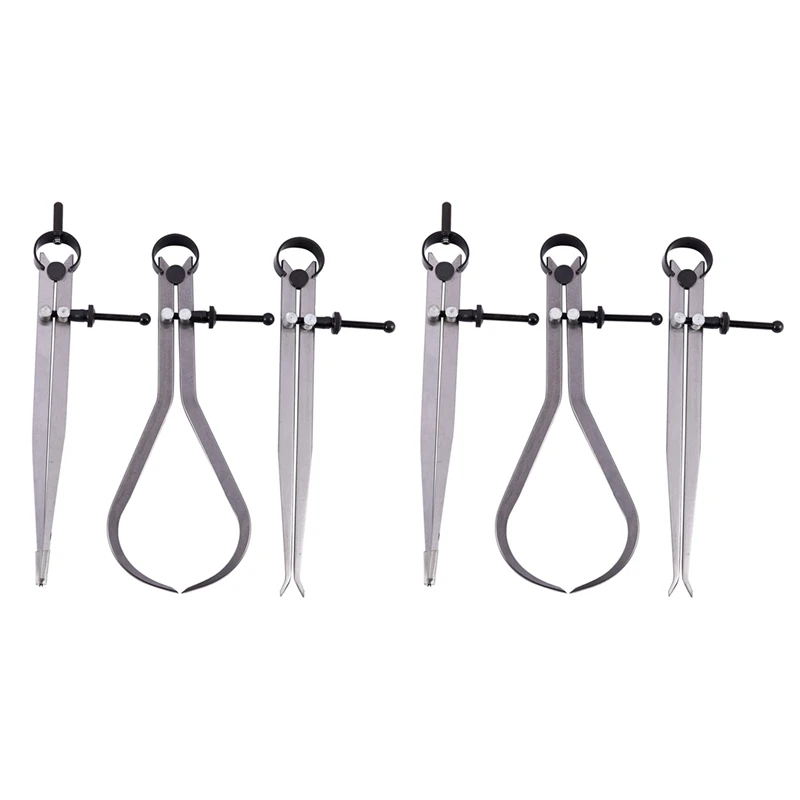 

Набор штангенциркулей с пружиной внутри и снаружи, 8-дюймовые инструменты машиниста, 6 шт. в упаковке