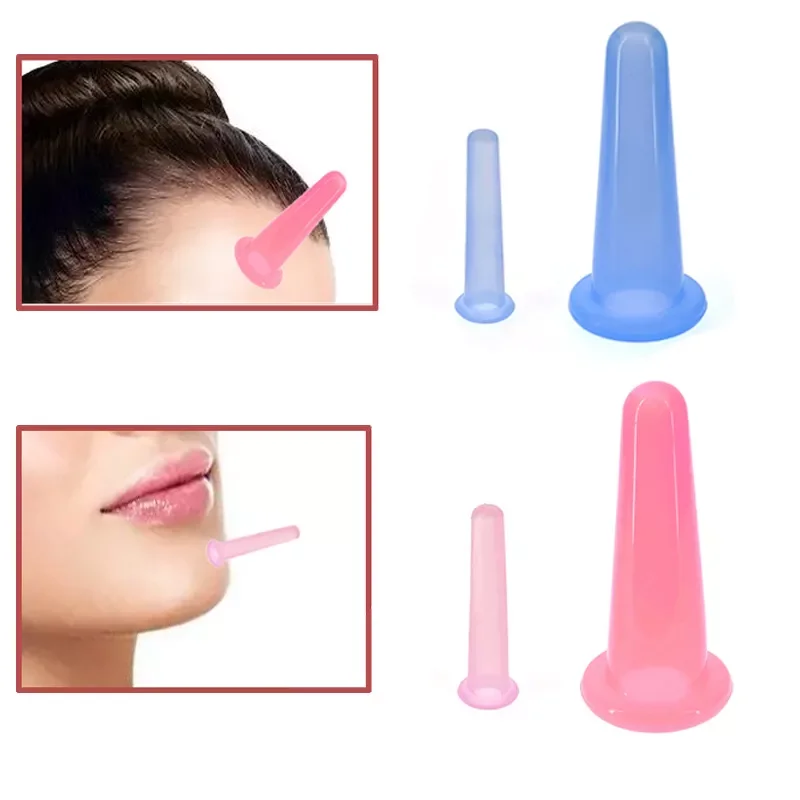 

2pcs Silicone Jar Vacuum Cuppings Cans for Body Neck Facial Massage Suction Cans Anti Cellulite Cups Set Health Care Tool