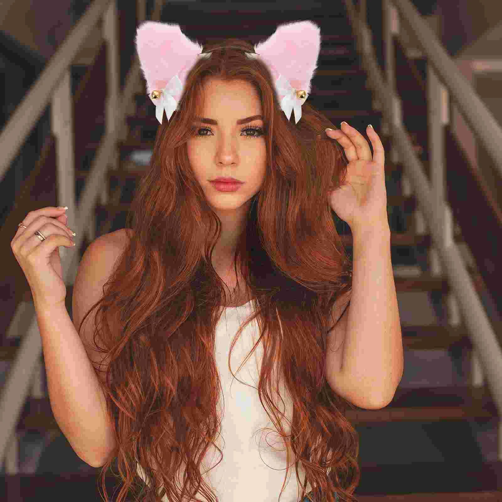 Повязки на голову с бантом-колокольчиком колье кошачьими ушками и