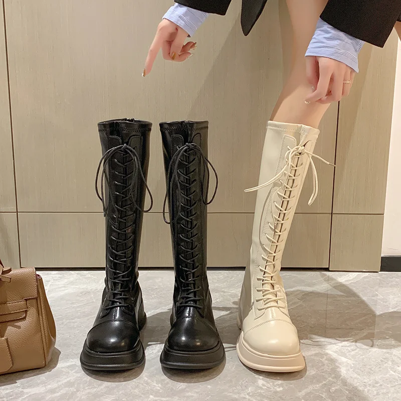 

Lady Boots Round Toe Sexy Thigh High Heels High Sexy Zipper Shoes Boots-Women Over-the-Knee Mid Calf Autumn Med 2022 Lolita