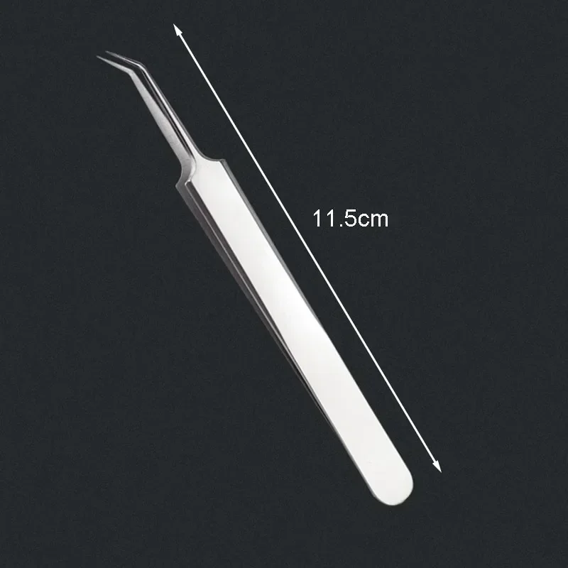 

Пинцет из нержавеющей стали, противоскользящий изогнутый прецизионный пинцет, электроника, промышленный инструмент для ремонта щипцов, пинцет от угрей и прыщей
