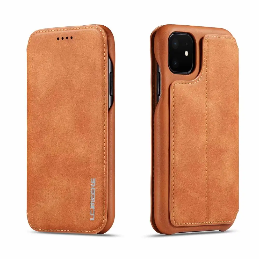 Genuine Leather Flip Cover for iPhone 14 13 12 11 Pro Max Mini XS XR 8 7 6S Plus SE3 Case Slot Magnet Cover Stand Holder Funda