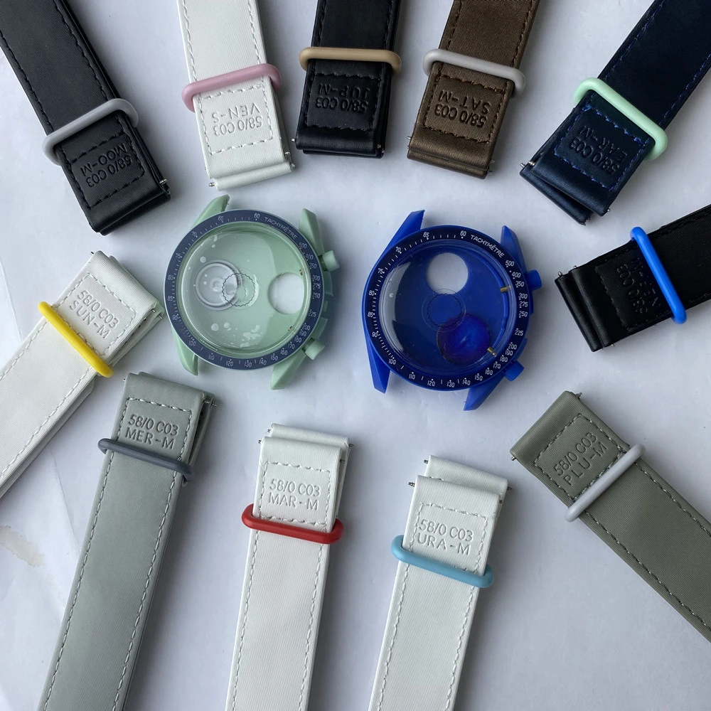 Moon Watch Plastic Case High Quality Waterproof Planet Watch Men Luxury Fashion Creative Quartz Movement Watch Set Accessories