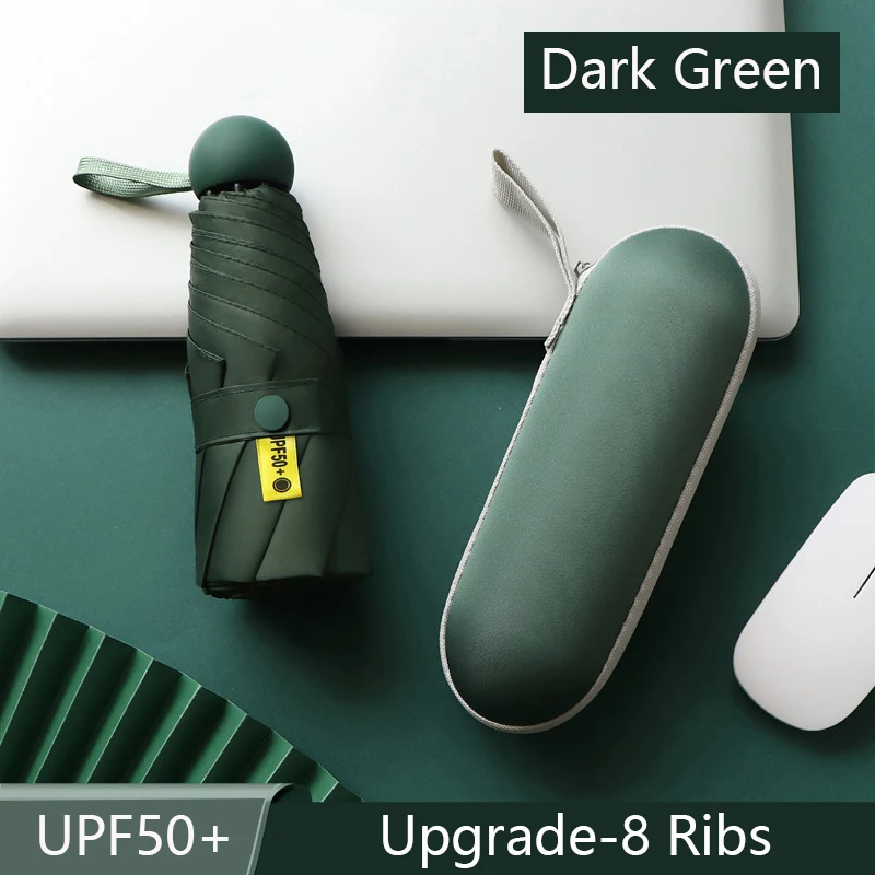 

8-Ribs Sun Umbrella Portable Mini Umbrella Sun Protection UV Folding Pocket Capsule Umbrella Parasol with Box
