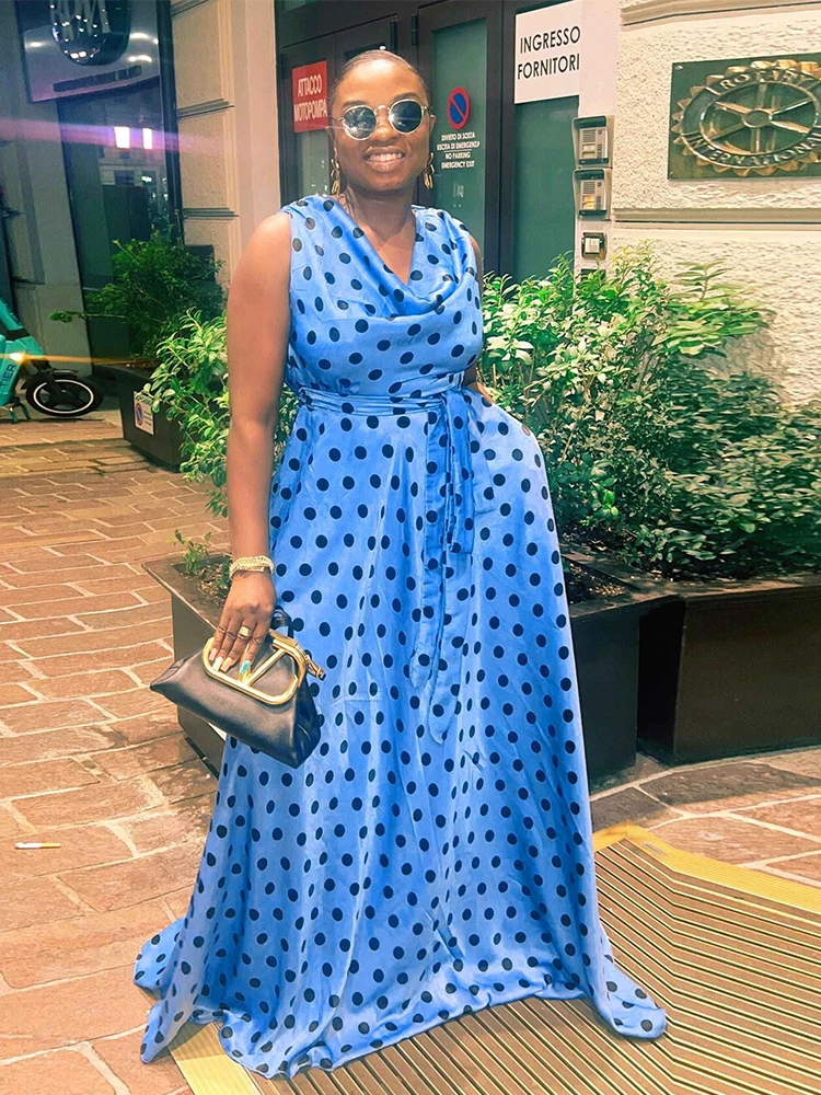 Женское длинное летнее Плиссированное Платье Макси без рукавов с открытой