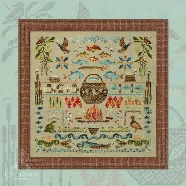 Набор для вышивки крестиком Owl0161-Embroidered Uka рыбный суп 46-46 28ct 32ct 14ct набор ткани из