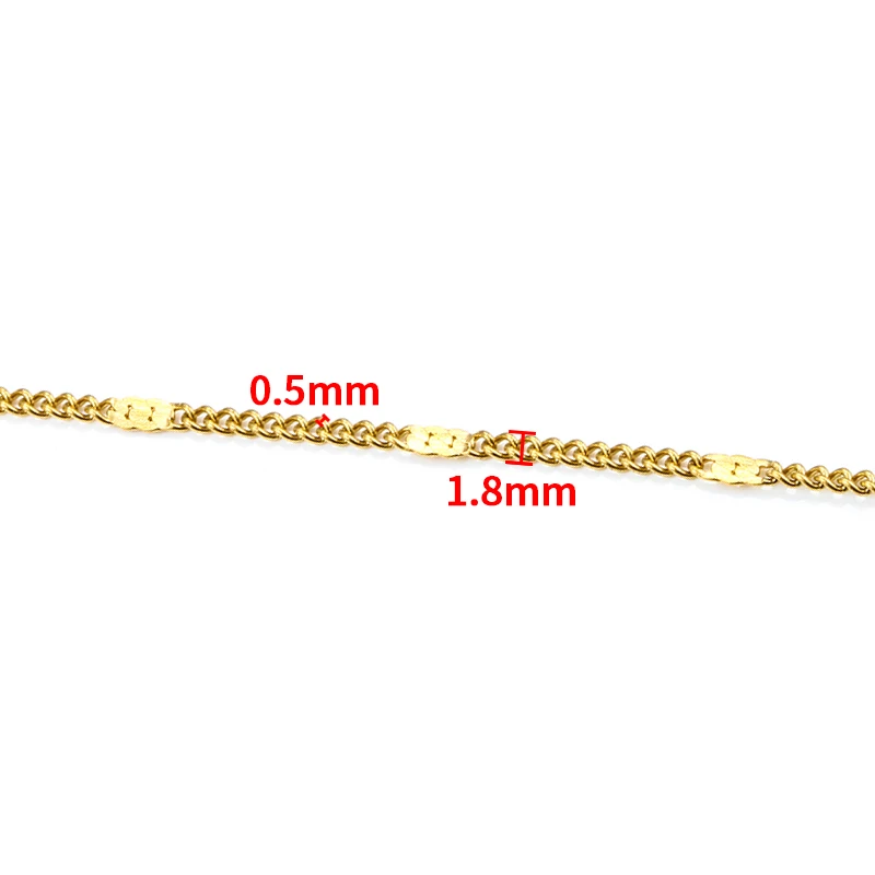 1Meters Stainless Steel Side Press Chains Plated 18KGold Jewelry Making Supplies Accessories DIY Necklace Bracelet Earring Chain