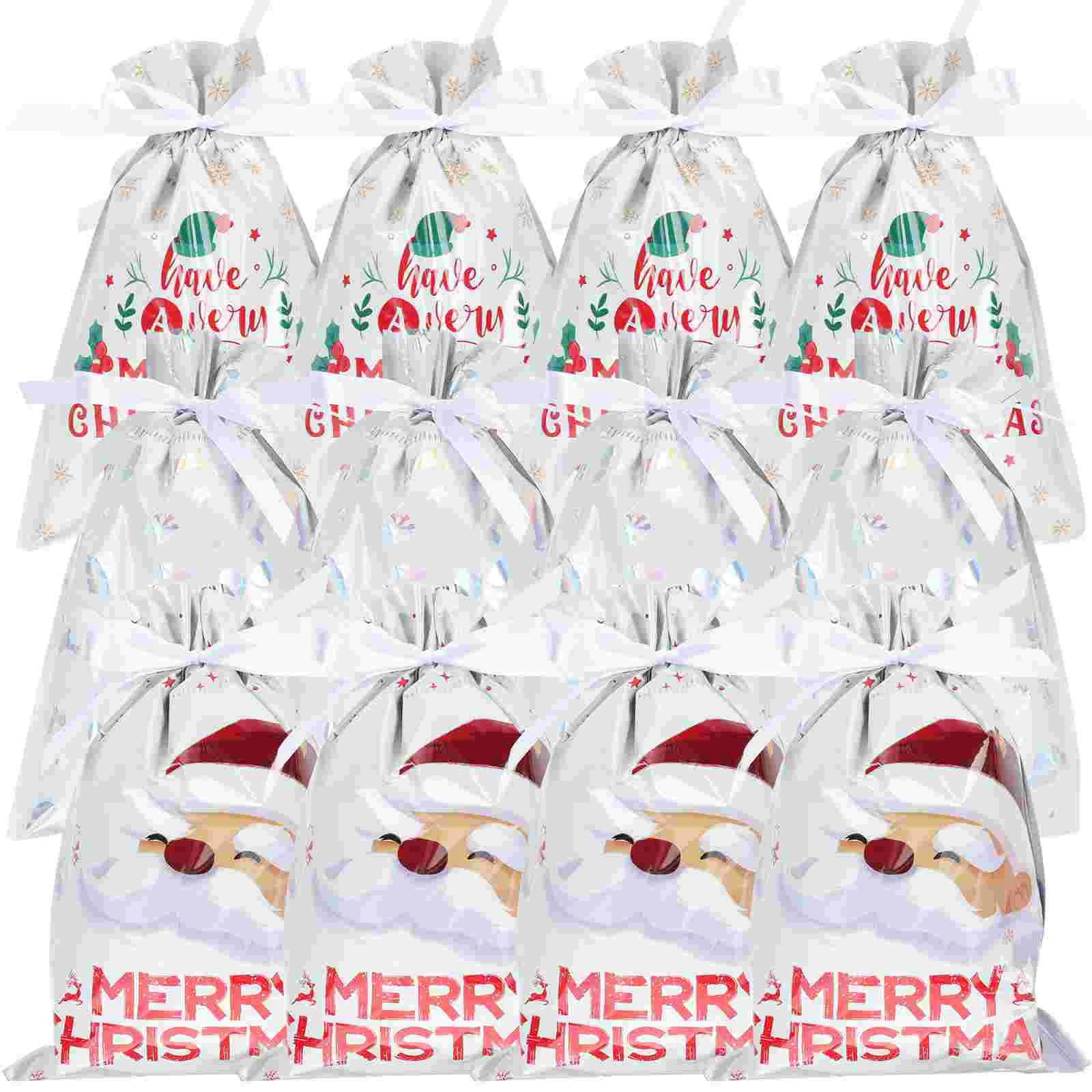 

12pcs Christmas Decorations Wrapping Candy Bags Christmas Treat Bags Christmas Candy Bags Candy Wrapping Bags