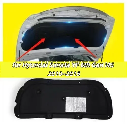 Фото Для Hyundai Sonata YF 6-го поколения i45 2010 ~ 2014 автомобильный капот, изоляционная накладка двигателя, хлопковый звукоизоляционный чехол, тепловой коврик, аксессуары 2011 2012 №1