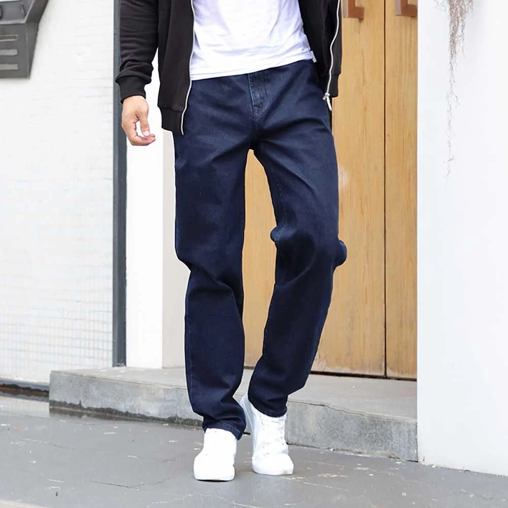 

New Fashion Straight Trousers Men's Casual Jeans Loose Baggy Spring Autumn Denim Pants Streetwear Hiphop Harem Clothing