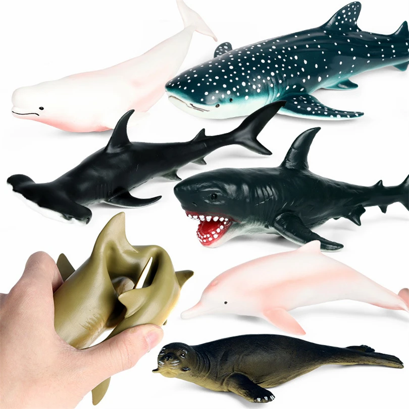 

Моделирование морских животных модель мягкая резиновая убийца Кита большая белая акула Дельфин моржан фигурки героев игрушки для детей F86Y