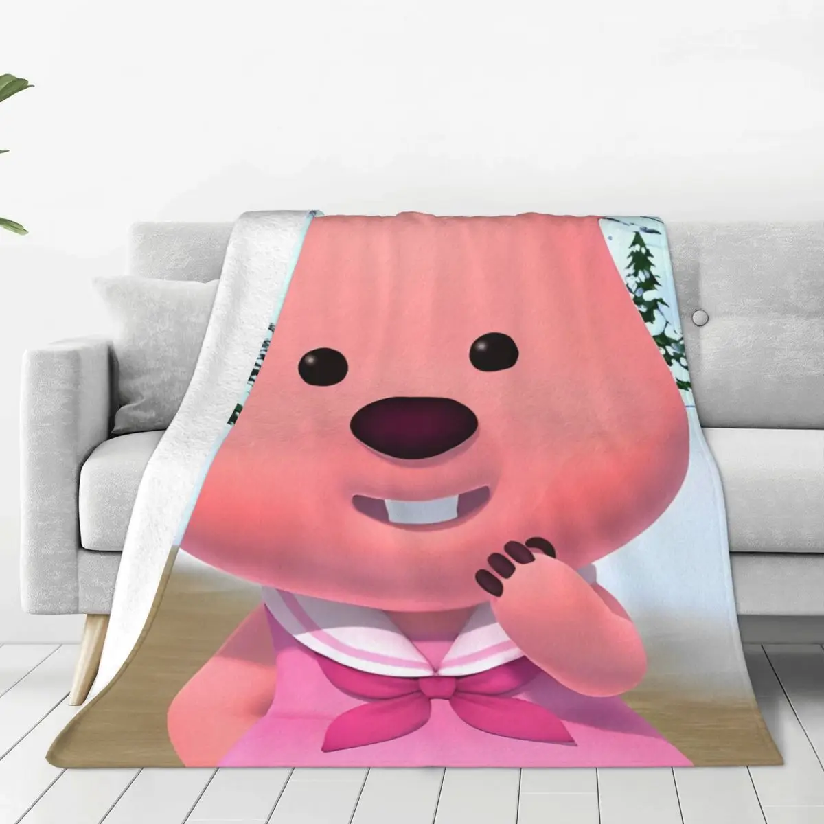 Корейское одеяло Zanmang Loopy качественное теплое осеннее для путешествий в самолете