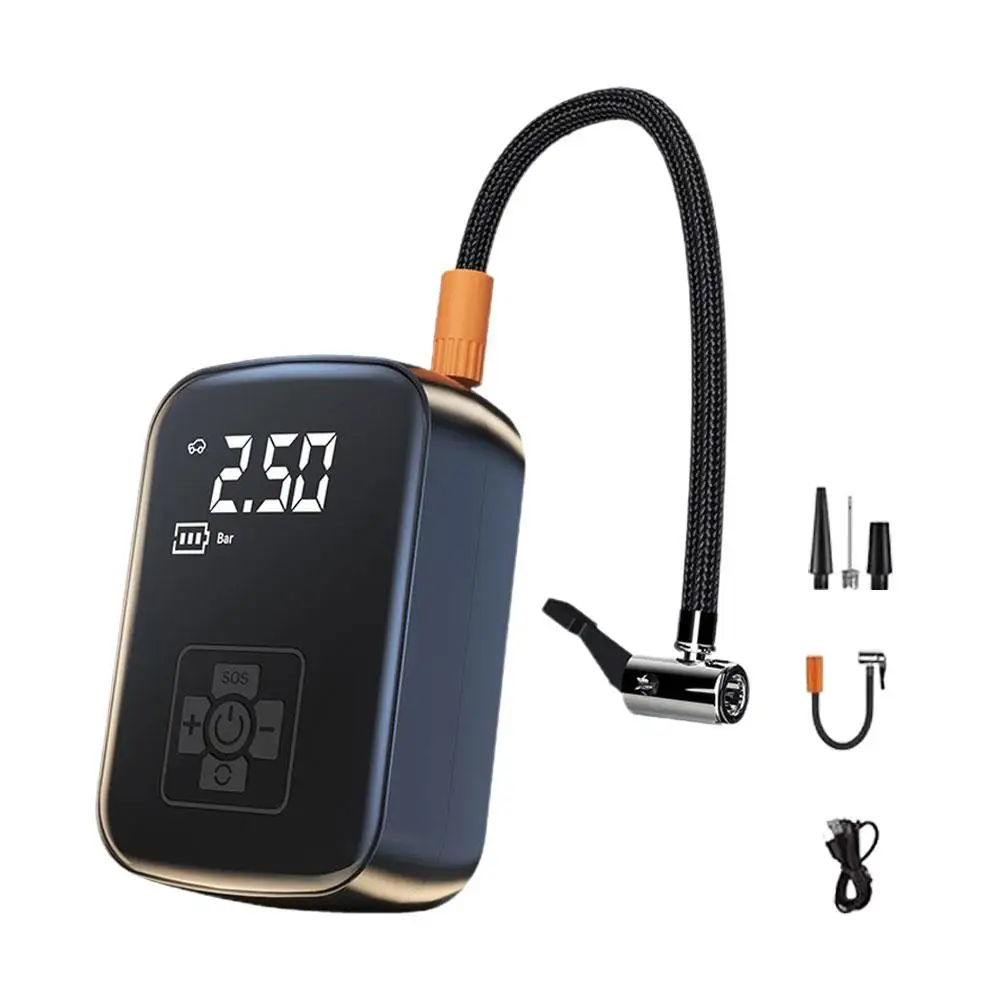 Автомобильный беспроводной насос с цифровым дисплеем для накачки шин