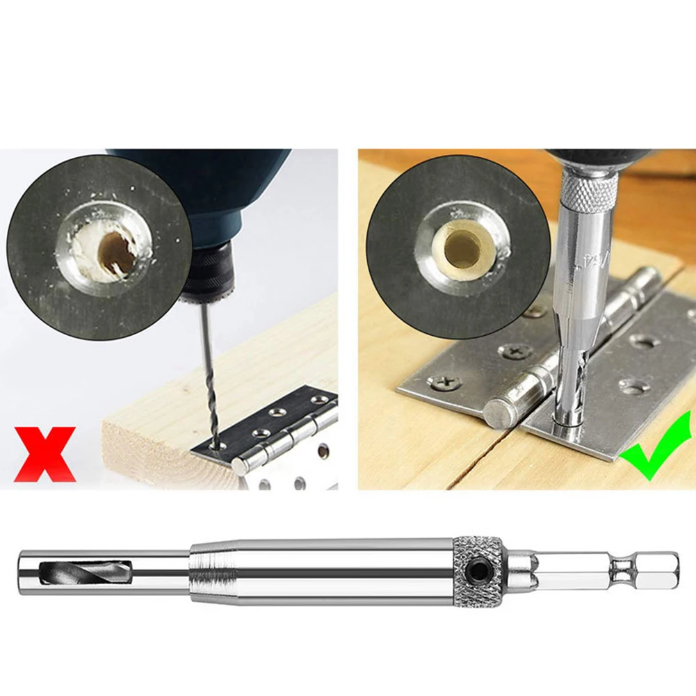 

Самоцентрирующиеся сверла для шарнира, 5 шт., с 1 шт., набор сверл для гаечного ключа, направляющие для отверстий, дверная Шестигранная ручка, ...