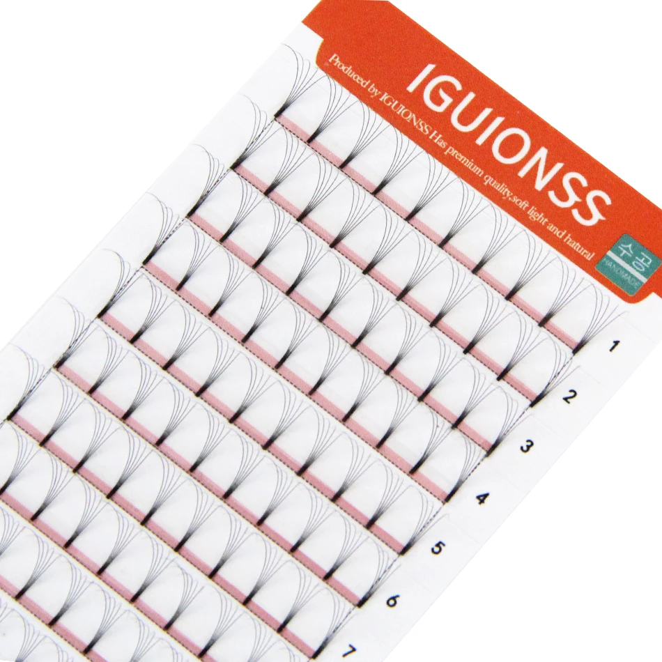 

IGUIONSS 4d 5d 6d Soft Natural Mink Eyelashes 12 Rows Handmade Premade Volume Fans Eyelash Extension Maquillage Femme False Lash