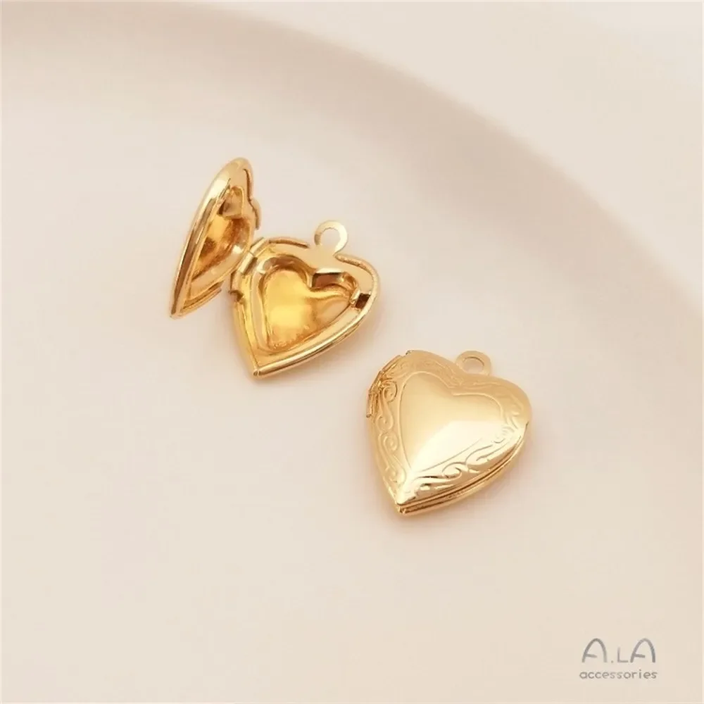 14-каратное золото инкрустированная цирконом круглая коробка для фотографий с