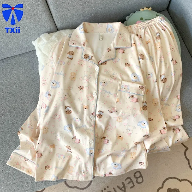 TXii немецкие бархатные пижамы женские осенне-зимние утолщенные милые клетчатые