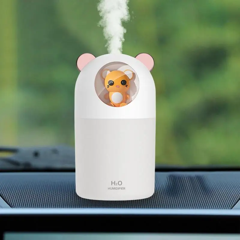 

Cute Pet Humidifier Mini Animal Humidifiers With Night Light Auto Shut-Off Humidifier For Bedroom Home Office 300ml Water Tank