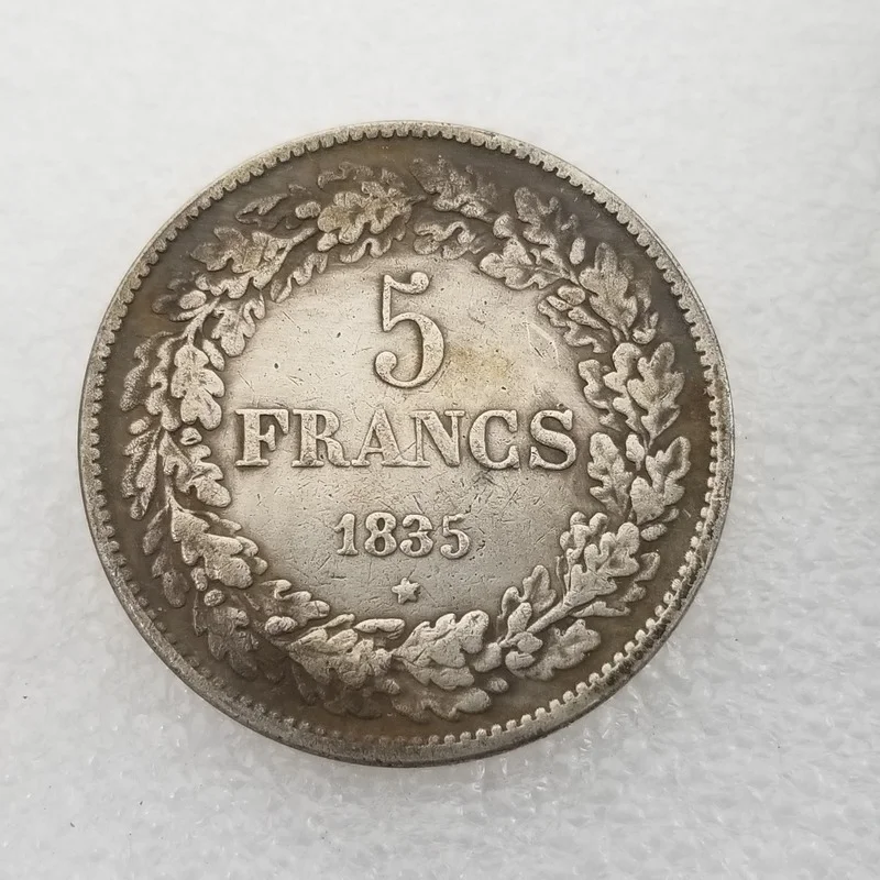 

Belgium 1835 5 FRANCS Silver Plated Commemorative Collector Coin Gift Lucky Challenge Coin