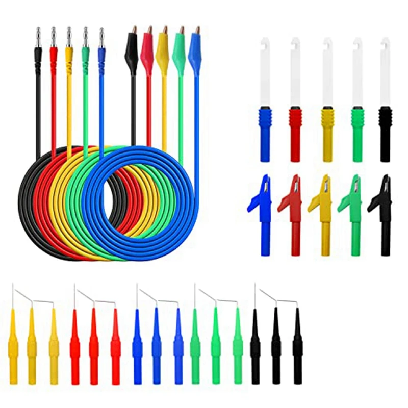 

Измерительные выводы для мультиметра, 30 шт. измерительных наконечников для мультиметра, стандартные для проверки цепи напряжения, 5 цветов