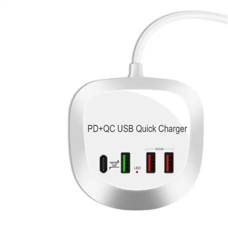 

Fast Charging Hub Adapter Pd Charger Quick Charge Usb Charger 4 Ports Portable Ablet Phone Charger For Iphone Samsung