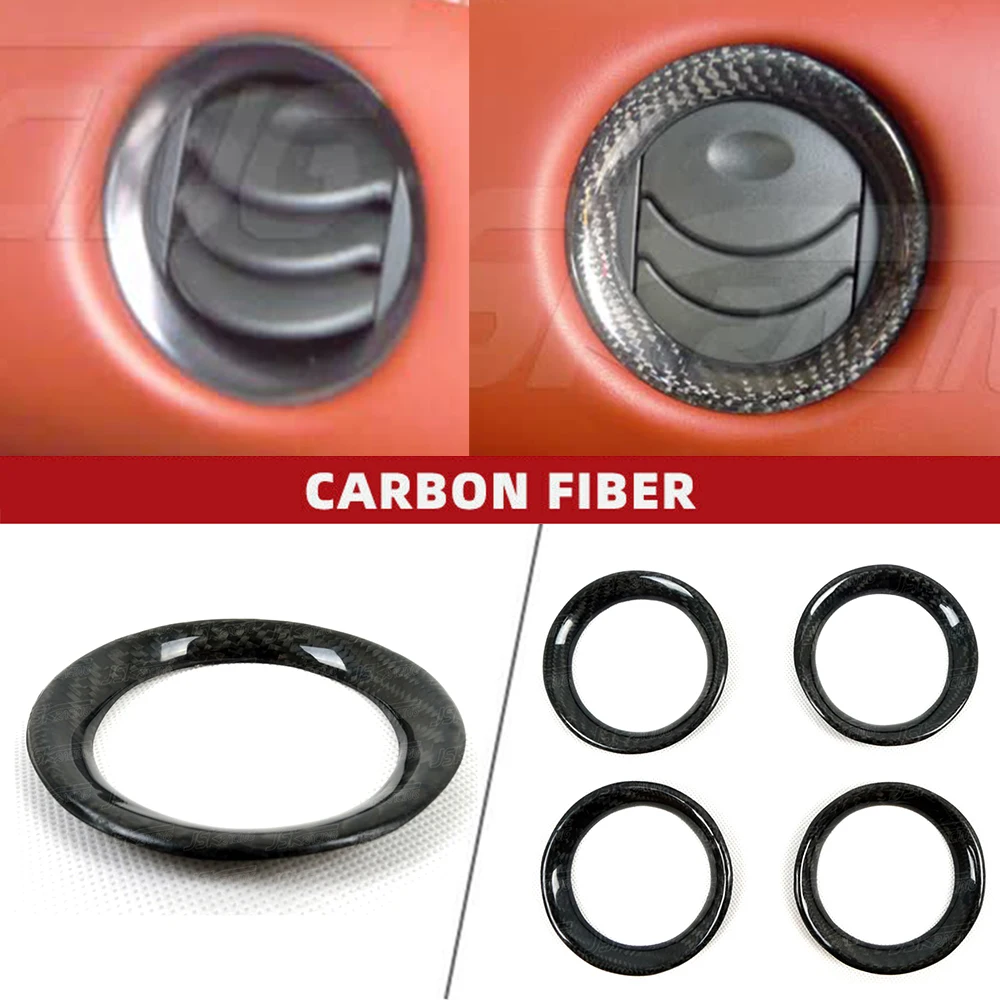 

Dry Carbon Fiber Aircon Surround Vents Ring Decoration Trim 4pcs For Nissan Gtr R35 2008-2016