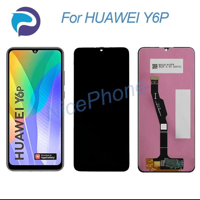 Для HUAWEI Y6P ЖК-экран + сенсорный дигитайзер дисплей MED-LX9 MED-LX9N Y6 2020 Замена в сборе