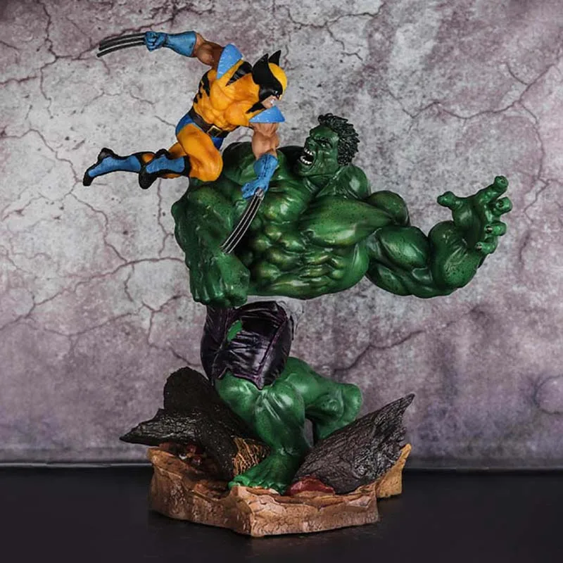 

Anime Marvel Hulk Vs Wolverine Statue Action Figure 1/6 scale painted figure PVC toys for children Brinquedos