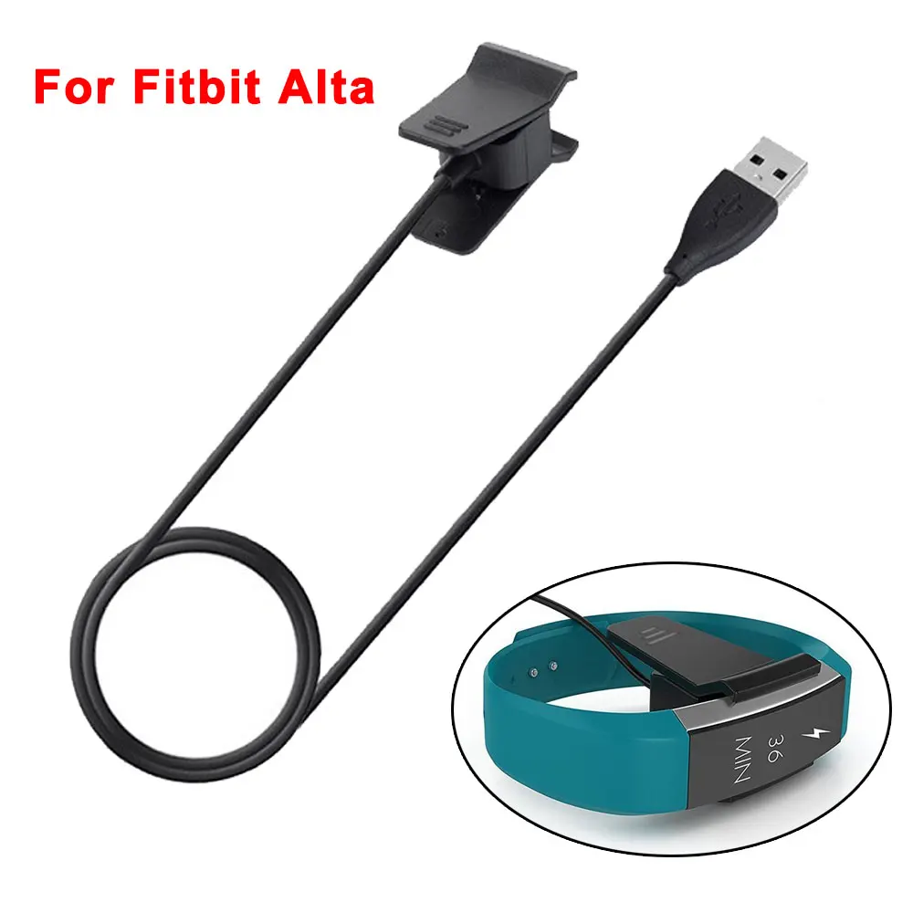 Watch USB Charger For Fitbit Alta Fast Charging Reset Cable Smartwatch Power Adapter With Clip