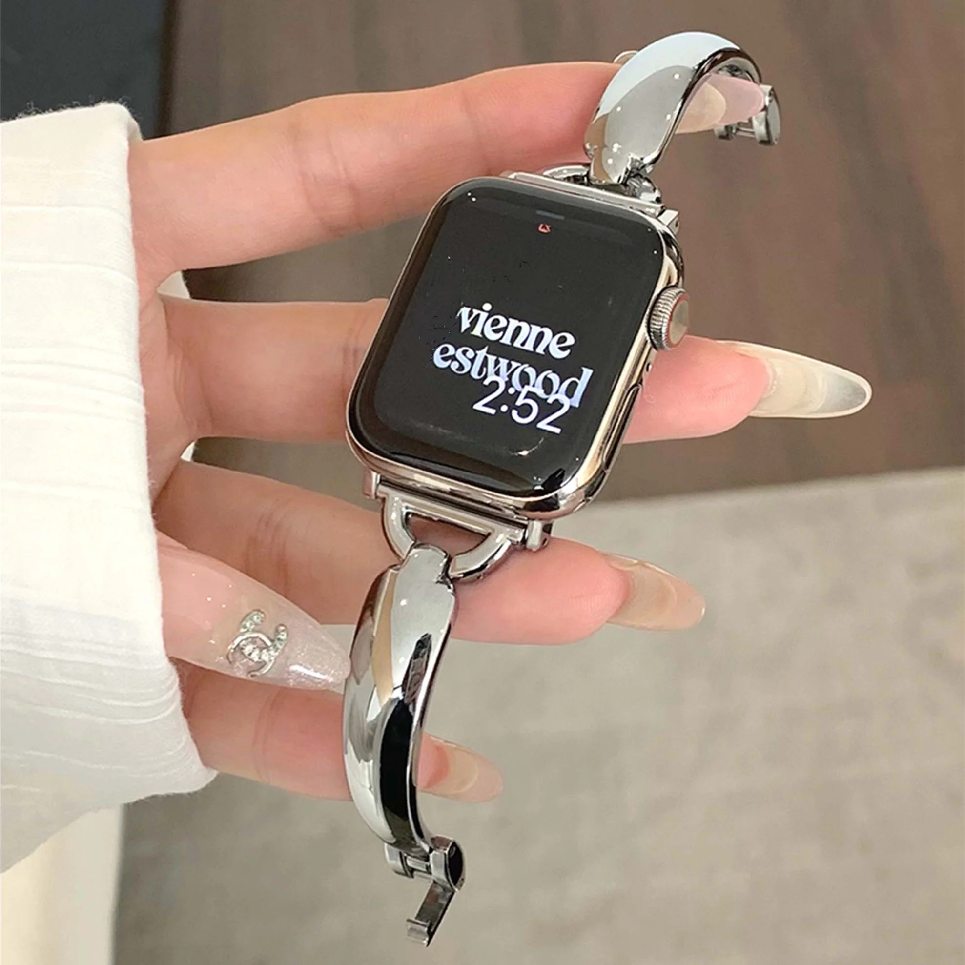 Простой стильный ремешок из нержавеющей стали для Apple Watch Band Ultra 49 мм 44 45 46 42 38 40 41