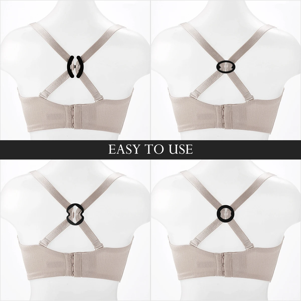 12pcs Bra Straps Clip Non-slip Plastic Delicate Shoulder Belt Buckles Bra Buckles for Girls Ladies Women