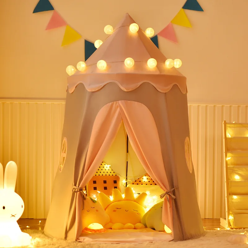 

Children's Playhouse Toy House Indoor Boys and Girls Pink Yurts Play Princess Castle