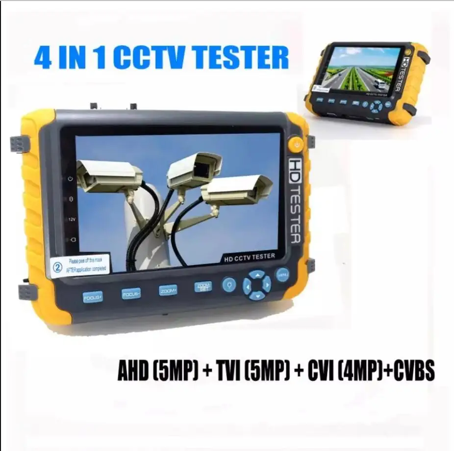 

5-дюймовый TFT ЖК HD 5MP TVI AHD CVI CVBS Аналоговый тестер камеры видеонаблюдения монитор 4 в 1 CCTV тестер совместим с VGA