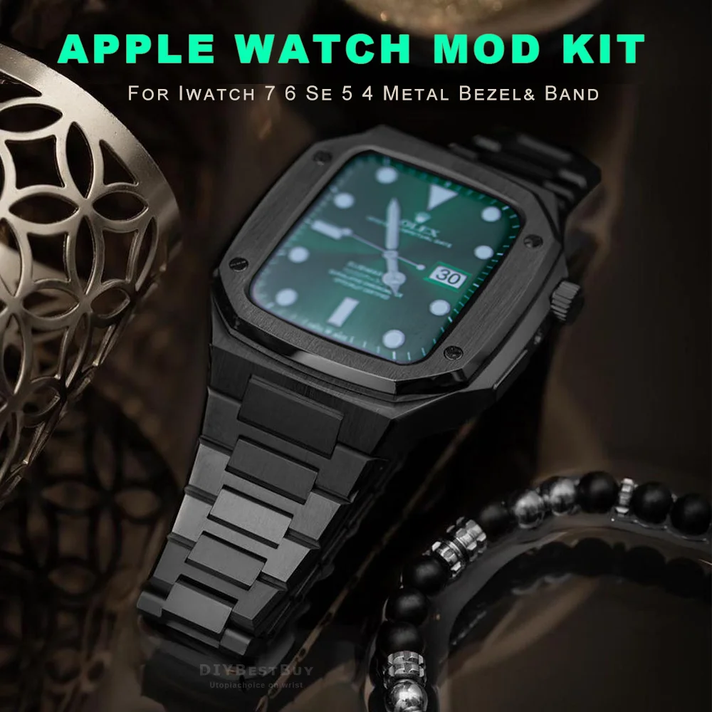 

Luxury Modification Kit Mod Metal Frame Bezel For Apple Watch Band Case 7 6 5 4 3 40mm 44mm 45mm Watchband Strap for iWatch Se