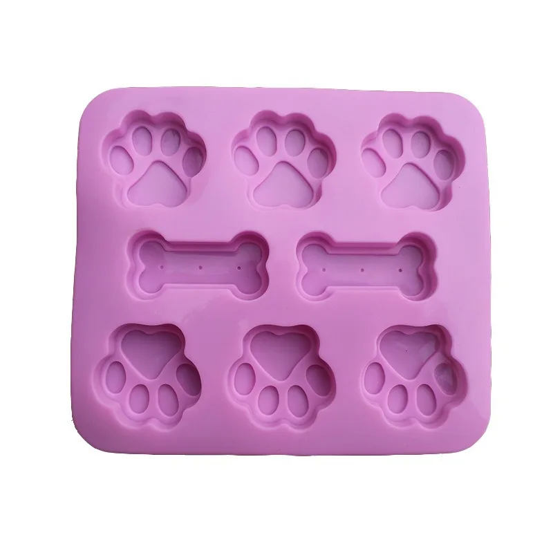 

Dog Footprint Silicone Mold Cake Molds Bone Cookie Cutter Fondant 3D DIY Cat Paw Silicone Bakeware Molds Baking Accessories