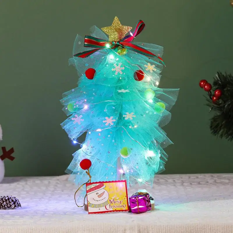 

Colorful Mesh Gauze DIY Christmas Tree Kit Christmas Tree Kids DIY Handmade Activity Material Bag Merry Christma Gift For Kids