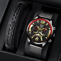luxury mens leather bracelets watch fashion men stainless steel mesh belt quartz watch business casual male clock %d1%87%d0%b0%d1%81%d1%8b %d0%bc%d1%83%d0%b6%d1%81%d0%ba%d0%b8%d0%b5