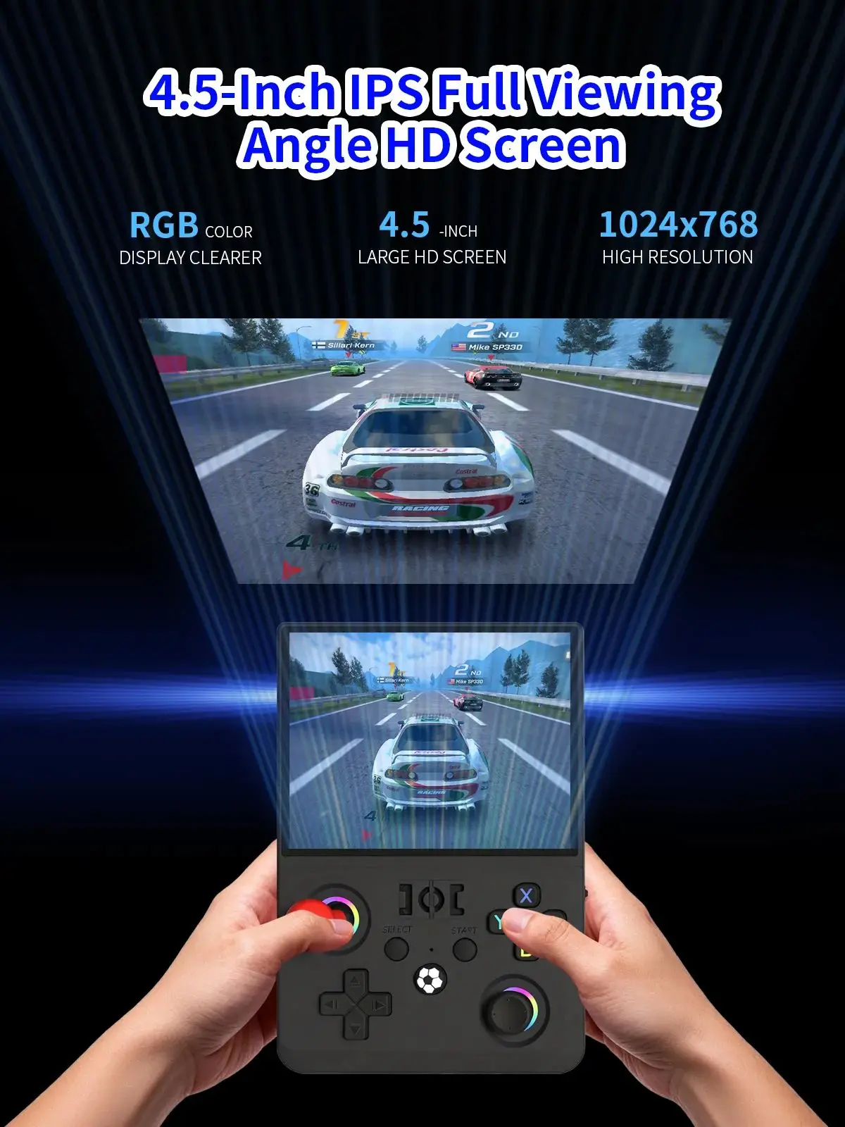 Игровая консоль R36MAX2 64 ГБ128 ГБ, 18000+ игр, система Linux, 4,5-дюймовый карманный видеоплеер, загрузка игр не требуется (art.: 3920db41f9cda) - 3920db41f9cda